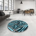 thumbnail image 3 of Ahgly Company Indoor Round Patterned Charcoal Black Area Rugs, 7' Round, 3 of 6