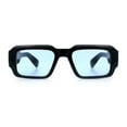thumbnail image 4 of Mod Thick Plastic Minimal Plastic Retro Fashion Sunglasses Black - Blue, 4 of 7
