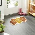 thumbnail image 4 of 1 Pc Cute Flower Bath Mat Flower Pattern Non-Slip Washable Rugs Floor Mat Bathroom Rug Non Slip Washable High Absorbent Easy to Clean for Bathroom, Living Room, 23.62x15.75 Inch, Orange, 4 of 5