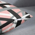 thumbnail image 2 of Set of 2 Throw Pillow Cover Soft Pink Black Stripes Grey White Design Retro Decorative Pillow Case Striped Home Decor Square 18x18 Inch Cushion Pillowcase, 2 of 6