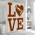 thumbnail image 6 of Valentine's Day Bathroom Shower Curtains with 12 Hooks Polyester Waterproof Shower Curtain for Stalls and Bathtubs Brown Love Heart Rugby Abstract Art Decorative Bathroom Privacy Curtain 72x72 Inches, 6 of 9