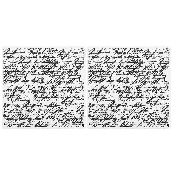 KAKOWELY 2Pcs Bump Embossing Dies Plastic DIY Template Handmade Art Craft DIY Stencil (Handwritten Text Pattern),5.91"X5.91"X0.2"