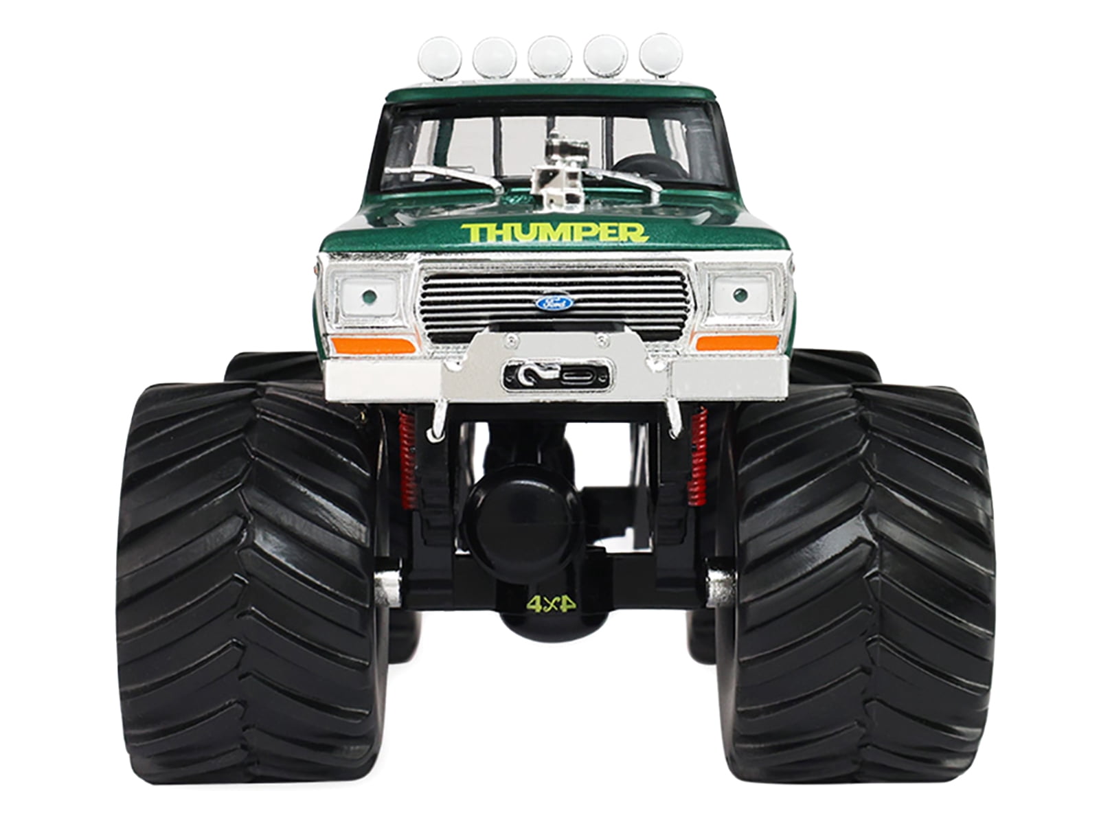 1975 Ford F-250 Monster Truck with 66-Inch Tires "Thumper" Green Metallic "Kings of Crunch" Series 1/43 Diecast Model Car by Greenlight