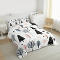 thumbnail image 3 of Manfei Teens Cartoon Tree Bedding Comforter Set, Rustic Winter Snowflake Twin Comforter Sets, Merry Christmas Theme Reversible Bedding Set, Microfiber Bedroom Decor, 2 Pieces, 3 of 8