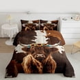 thumbnail image 3 of Homewish Rustic Highland Cattle Bedding Comforter Set,Retro Farmhouse Cowhide Twin Comforter Sets,Country Sunflower Bedding Set For Kids,Super Cozy Room Decor Reversible,2-Piece, 3 of 9