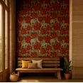thumbnail image 2 of S4Sassy Elephant With Rose Wallpaper - Asian Style Wall Covering, 25" X 60" Self-Adhesive Vinyl Walls Paper, Decorative Wallwrap, Easy Diy Walls Covering For Bedroom, Living Room, Living Spaces - Red, 2 of 8