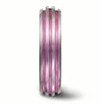 thumbnail image 3 of Edward Mirell Titanium Triple Groove Pink Anodized Ring, 3 of 7