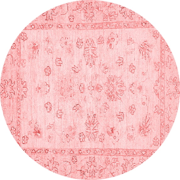 Ahgly Company Indoor Round Oriental Red Traditional Area Rugs, 8' Round