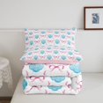 thumbnail image 5 of Manfei Ocean Cartoon Shell Full Size Comforter Sets,Pink Bowknot Bedding Comforter Set,Pink Reversible,3pcs,1 Comforter and 2 Pillowcases, 5 of 7