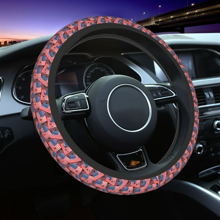 Elastic Steering Wheel Cover America Flags1 Stretch Thickening Car Steering Wheel Cover Women Men Steering Wheel Protector Universal 15 in