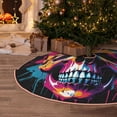 thumbnail image 6 of Daiia Colorful Skull Drawing Merry Christmas Tree Skirt , Xmas Large Lace-up Tree Skirt, Santa Snowflakes Rustic Home Decorations New Year Party Farmhouse Decor-36", 6 of 7