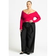 thumbnail image 6 of ELOQUII Women's Plus Size Wrap Front Cropped Sweater, 6 of 6
