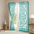 thumbnail image 3 of Feelyou Adult Bohemian Damask Black Out Curtains, Cyan Flower Floral Curtains Pack of 2 (42x63 Each), Tribal Paisley Mandala Bedroom Curtains, Black Out Curtains Decor, 3 of 6