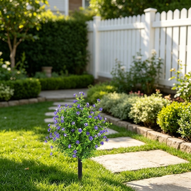 Árbol Artificial Realista de 50 Cm (20 Pulgadas) para Colocar En El Suelo, Ideal para Decoración de Jardines Exteriores. Estaca de Plástico Realista para Céspedes, Caminos y Paisajismo, Perfecta para
