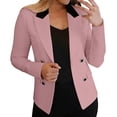 thumbnail image 4 of Levmjia Women Blazer Jacket Soft Lapel Collar Long Sleeve Solid Color Open Front Coat Office Work Daily Commute Holiday Travel Casual Everyday Wear, 4 of 7