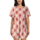 thumbnail image 1 of Fotbe Strawberry Conjunto de Pijama Estampado para Mujer, 2 Piezas, Ropa de Dormir con Camiseta de Manga Corta y Shorts Suaves-Small, 1 of 6