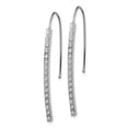 thumbnail image 2 of Diamond Fascination 14k White Gold  Diamond Dust/Accent Curved Bar French Wire Earrings, 2 of 4