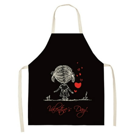 

Rdeuod Funny Apron 1Pc Parent Adult The Family Kitchen Valentine s Day Print Linen Family