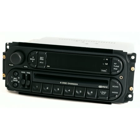 Chrysler Parts Catalog - Chrysler Dodge 02-07 Radio AMFM 6 Disc CD Aux In RBQ P56038622AJ Slider Version - Refurbished