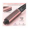thumbnail image 4 of Juego de varita rizadora de pelo 3 en 1  con cepillo térmico y 2 barriles de turmalina Belug Rosa, 4 of 5