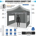 thumbnail image 2 of SANOPY 10x10 Heavy Duty Pop Up Canopy Tent with 4 Sidewalls, Commercial Instant Waterproof Canopy Tent, UV 50+ with Silver Coated, Upgraded Thickened Hexagonal Legs, Gray, 2 of 8