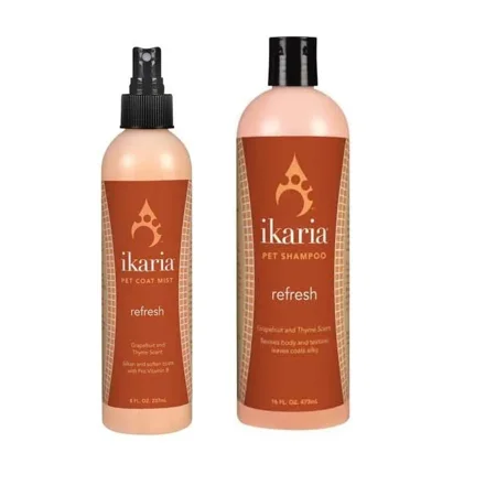 2 Pack Spa Inspired Dog Shampoo and Coat Mist Spray Grooming Pair Choose Scent (Orange Refresh)