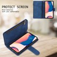 thumbnail image 4 of for Google Pixel 7 Pro Case Wallet with Card Slots, Premium Soft PU Leather Zipper Folio Flip with Wrist Strap Kickstand Protective Phone Cover for Google Pixel 7 Pro Handbag Wallet Case, Blue, 4 of 7