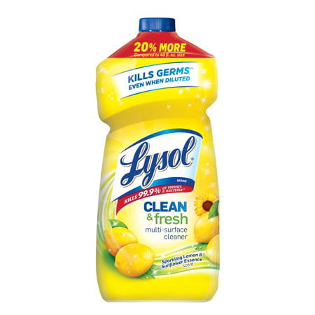 (2 Pack) Lysol Clean & Fresh Multi-Surface Cleaner, Lemon & Sunflower, (Jjv's Best Alu100 G Aluminum Pontoon Cleaner Gallon)