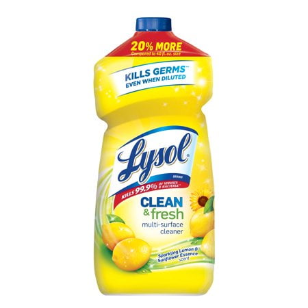 Lemon Hand Cleaner - (2 Pack) Lysol Clean & Fresh Multi-Surface Cleaner, Lemon & Sunflower, 48oz