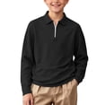 thumbnail image 5 of Asxite Toddler Girls and Boys Tops Long Sleeve Collared Half Zip Pullover Shirt Solid Casual Preppy, 5 of 8