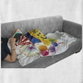 thumbnail image 5 of Circus Soft Flannel Fleece Throw Blanket, Illustration of a Circus Above the Clouds Entertainer Comedian Show Print, Cozy Plush for Indoor and Outdoor Use, 70" x 90", Multicolor, by Ambesonne, 5 of 5