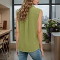 thumbnail image 4 of Womens Blouses Sleeveless Business Casual Tops Collared Solid Color Button Down Spring Summer Shirts, 4 of 7