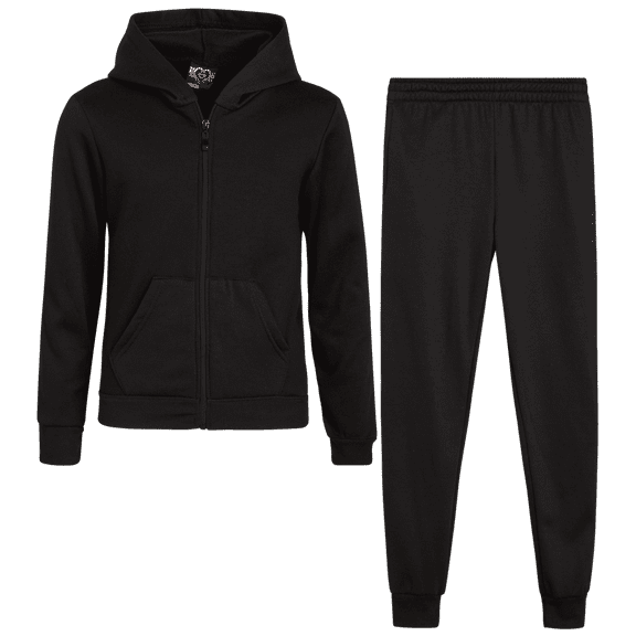 Real Love Girls Jogger Set - Fleece Zip Up Hoodie Sweatshirt and Sweatpants 2 Piece Activewear Set