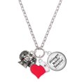 thumbnail image 1 of Delight Jewelry Silvertone Ram Head - Red Heart Nurse Strong Zoe Necklace, 1 of 4