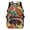 Cartoon Dachshund with Vibrant Floral Print, variant on Cat Iris Floral Design Comfortable Backpack, Polyester Adjustable Shoulder Straps Lightweight School Backpack for Travel Daily Use
