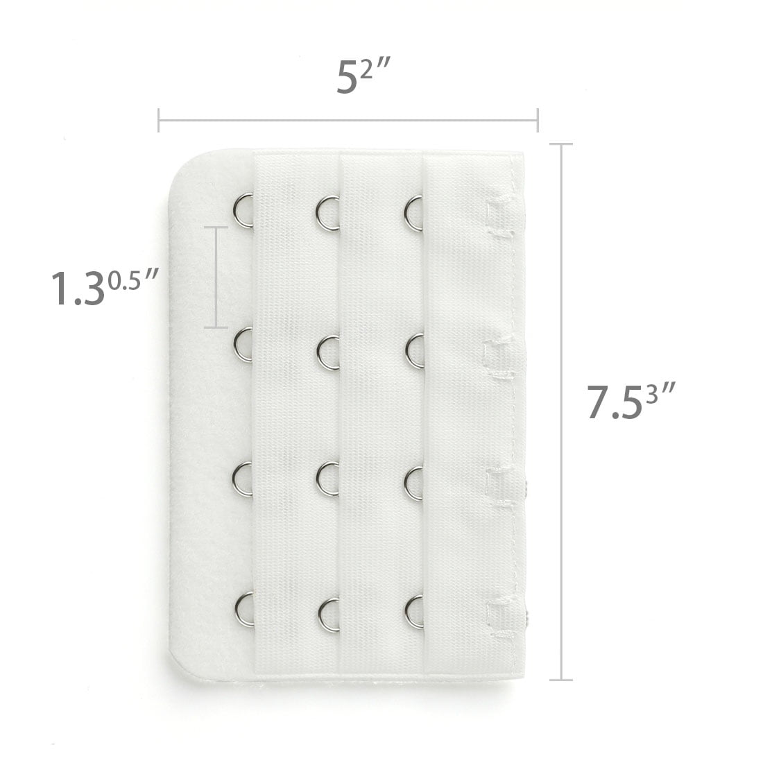 Unique Bargains 3pcs Women 3 Rows 4-hook Bra Strap Extension Bra Extender White