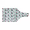 thumbnail image 1 of Geometric Cutting Board, Persian Civilization Influenced Geometric Pattern Teardrop Shapes Curved Tip, Tempered Glass Cutting and Serving Board, Wine Bottle Shape, Pink Grey White, by Ambesonne, 1 of 1