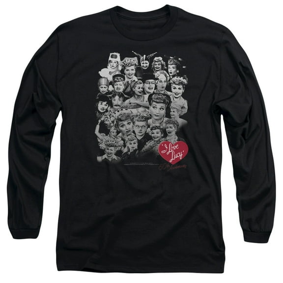 I Love Lucy 60 Years Of Fun  Long Sleeve Adult 18/1 T-Shirt Black