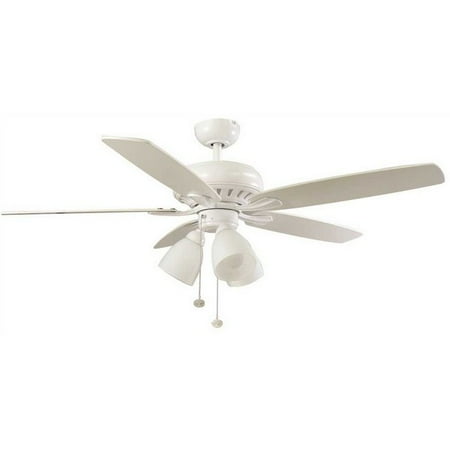 Hampton Bay 3572986 Rockport 52 In. Led Matte White With White/Elm Blades Ceiling Fan With Light Kit