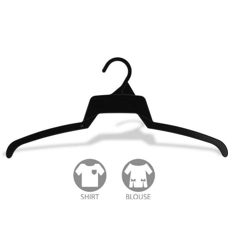 Super Thin Black Plastic Top Hanger, Box of 500, Affordable Space Saving  Shirt Hangers by International Hanger 