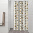 thumbnail image 2 of White Gold Sun Moon Cloud Pattern Shower Curtain 36"x72" ,Bathroom Decorative Shower Curtains Set with 12 Hooks,Modern Waterproof Washable Shower Curtain, 2 of 6