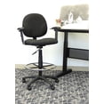thumbnail image 3 of Boss Office Adjustable Arm Fabric Upholstered Drafting Stool in Black, 3 of 9