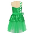 thumbnail image 4 of TSSOE Kids Girls Shiny Sequins Christmas Dance Tutu Dress Xmas Party Dress Ups Santa Claus Clothes Green 12, 4 of 5