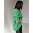 thumbnail image 2 of Women Long Sleeve Knit Sweater Jumper O Neck Tops Pullovers Casual Loose Sweater Green One Size, 2 of 5