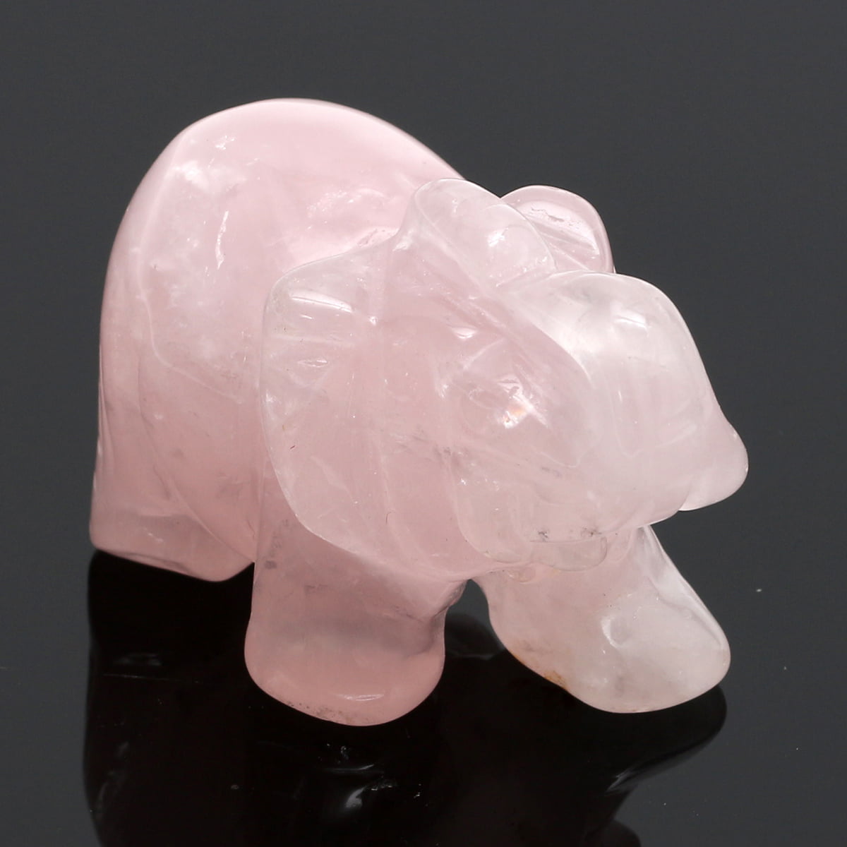 Natural Opal Quartz Carved Elephant Gemstone Stone Crystal Figurine Ornaments 