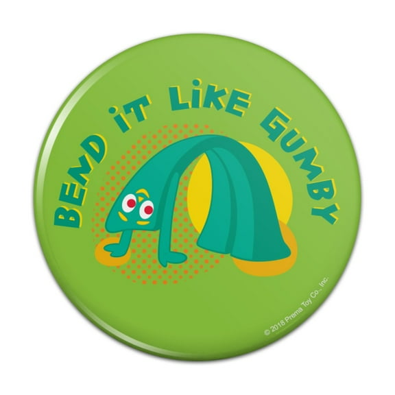 Bend it Like Gumby Yoga Gym Aerobic Workout Pinback Button Pin