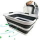 thumbnail image 1 of SAMMART Cesto para la colada rectangular de plástico plegable - Contenedor/organizador de almacenamiento emergente plegable - Cesto para la colada portátil - Ahorro de espacio (Blanco/Gris acero, 42L), 1 of 5