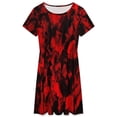 thumbnail image 3 of Red Black Red And Black Ink, Abstract Art Dress Fashion Beach Short Sleeve Dresses Female Party Printed Sundress, 3 of 7
