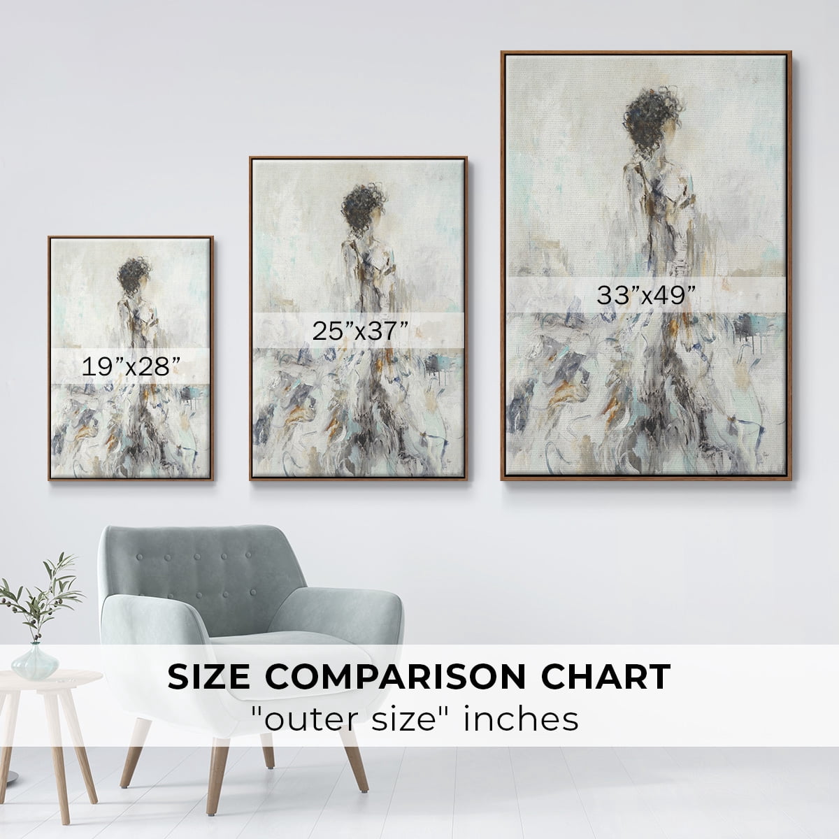 Romantic Reflection II Framed Premium Gallery Wrapped Canvas - Ready to Hang - 25 x 37 - Walnut Floating Frame