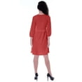 thumbnail image 4 of Moomaya Full Sleeves Gathered Dress w/ Ruffle Waist Casual Flowy Swing Dresses, 4 of 7